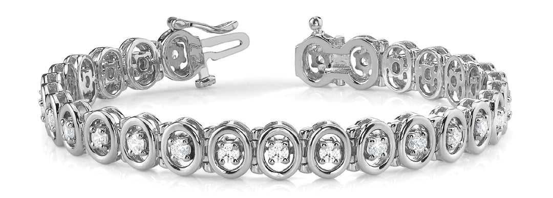 14K White Gold Diamond Tennis Bracelet