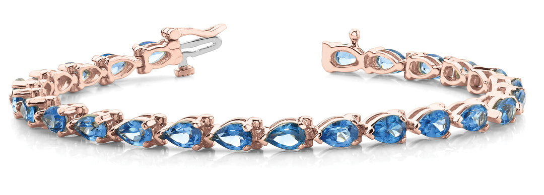 14K Rose Gold Pear Diamond Statement Bracelet