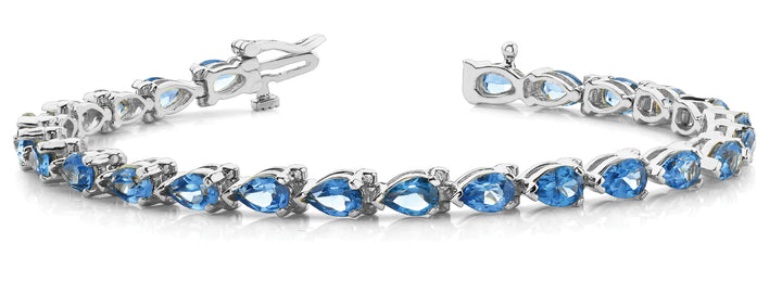 Platinum White Pear Diamond Fashion Bracelet