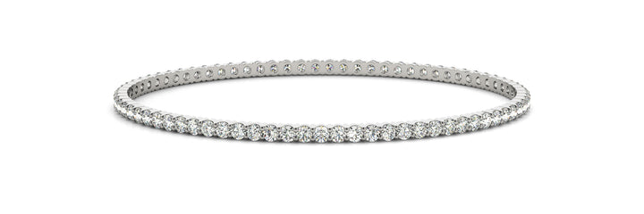 14K White Gold Diamond Fashion Bangle Bracelet