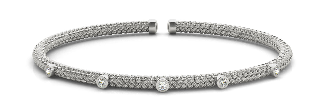 18K White Gold 1/10 ct tw Fashion Diamond Bracelet