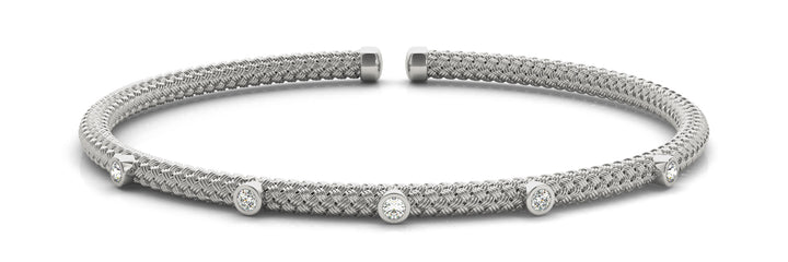 18K White Gold 1/10 ct tw Fashion Diamond Bracelet