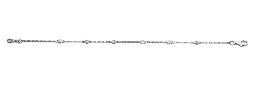 14K White Gold 1/8 CT Diamond Fashion Bracelet