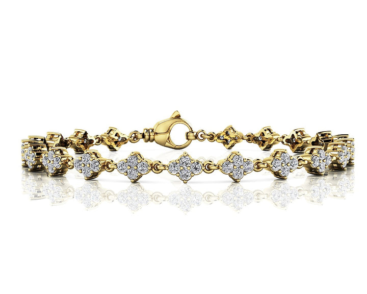 18K White Gold Round Diamond Fashion Bracelet