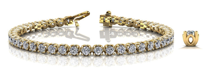18K Yellow Gold Diamond Tennis Bracelet