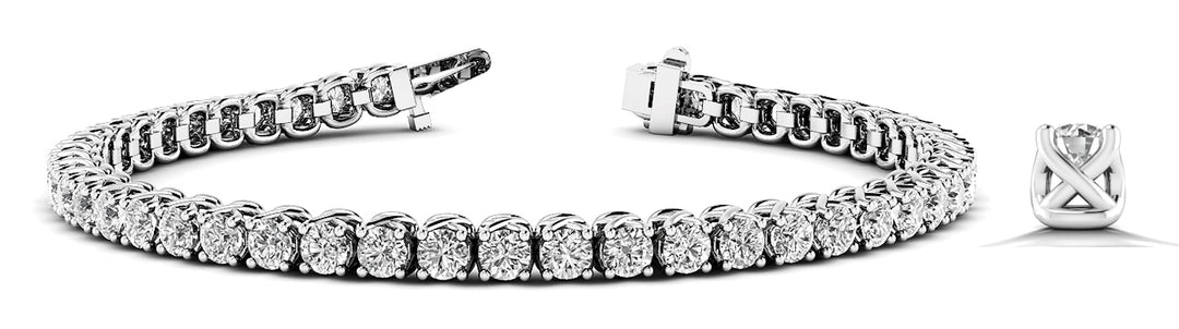 Platinum 10.75ctw Round Diamond Tennis Bracelet