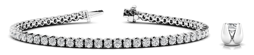 14K White Gold 10.25ctw Diamond Line Bracelet