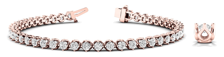 Rose Gold 2.25 CT Diamond Line Bracelet