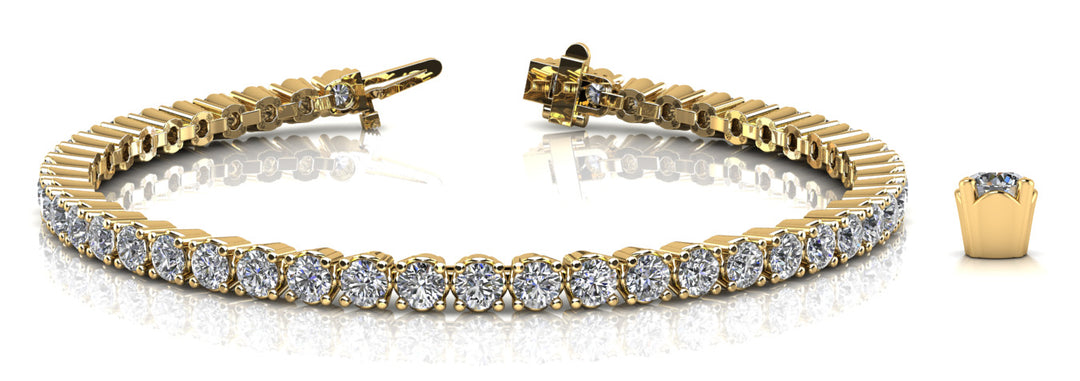 14K Yellow Gold Diamond Tennis Bracelet
