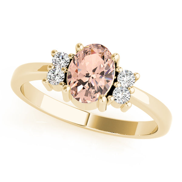 14K Yellow Gold Oval Diamond Fashion Ring