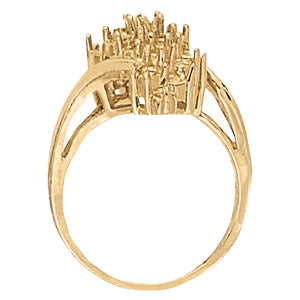 14K White Gold Multi-Diamond Fashion Statement Ring