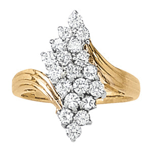 18K White Gold Round Diamond Fashion Ring