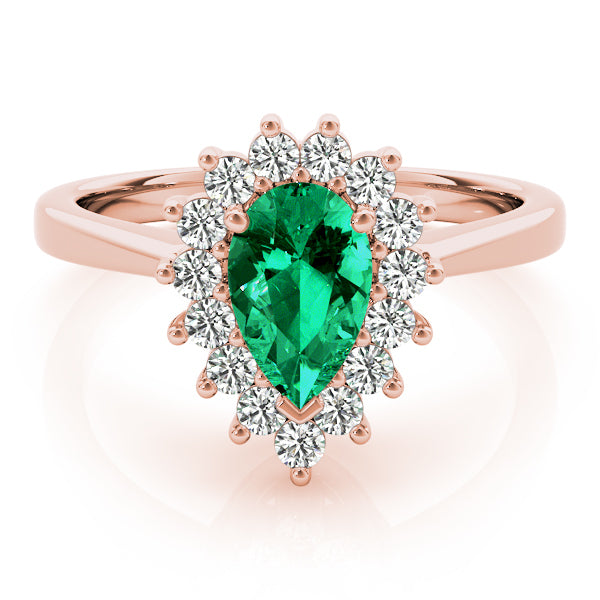 14K Rose Gold Diamond Cluster Fashion Ring