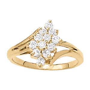 18K White Gold Round Diamond Fashion Ring