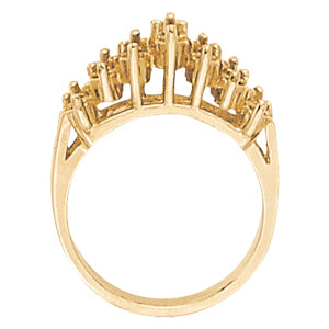 14K White Gold Round Diamond Fashion Ring