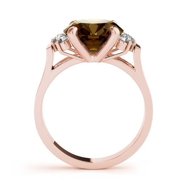 14K Rose Gold Oval Diamond Fashion Ring