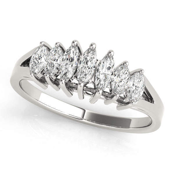18K White Gold Marquise Diamond Wedding Ring