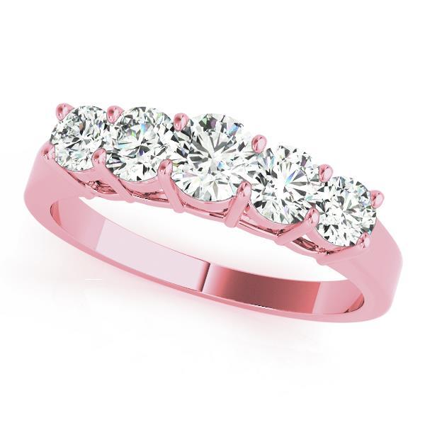 18K Rose Gold 1 ct tw Diamond Wedding Ring