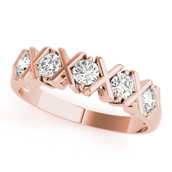 18K Rose Gold 1 ct tw Diamond Wedding Ring