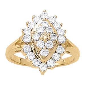 14K White Gold Multi-Diamond Fashion Ring
