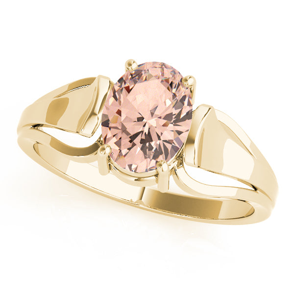 14K Yellow Gold Oval Diamond Fashion Ring