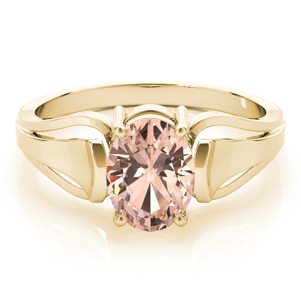 14K Yellow Gold Oval Diamond Fashion Ring