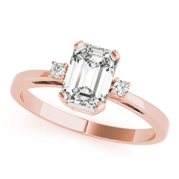 Rose Gold Emerald Diamond Fashion Ring 18K