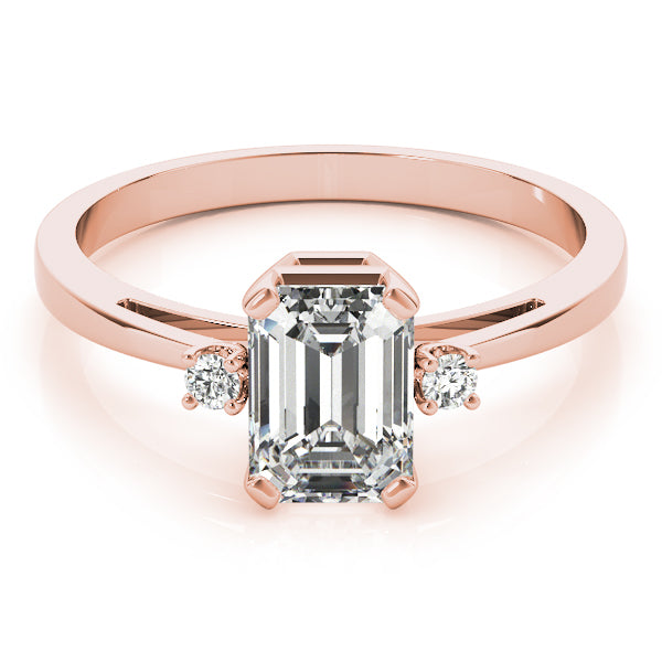 Rose Gold Emerald Diamond Fashion Ring 18K
