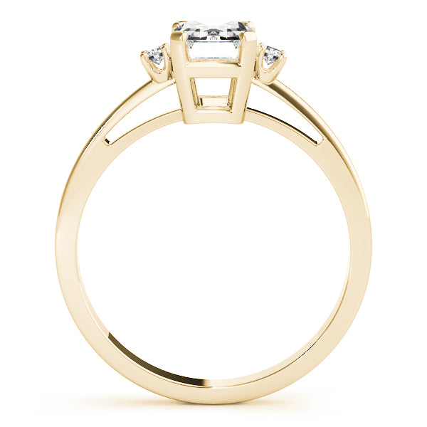18K Yellow Gold Emerald Diamond Fashion Ring