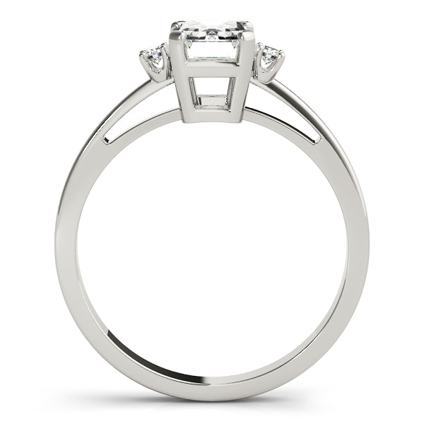 Platinum White Emerald Diamond Fashion Ring