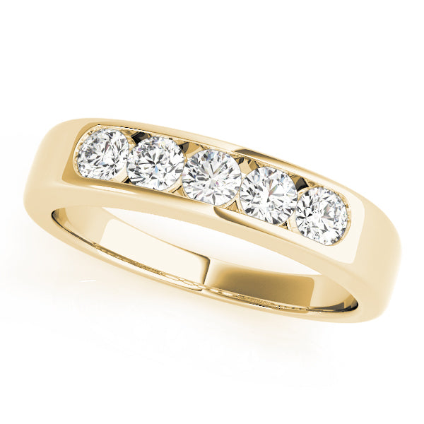 14K Yellow Gold 5-Stone Diamond Wedding Ring
