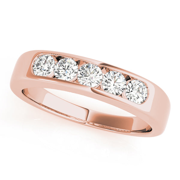 Rose Gold 1 CT Diamond Wedding Band | 18K