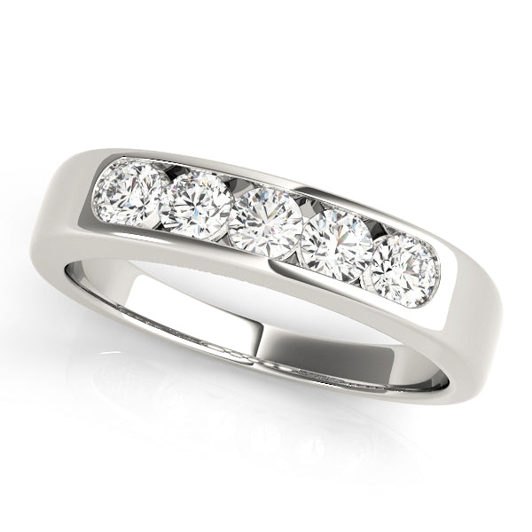 18K White Gold 5-Stone Diamond Wedding Ring