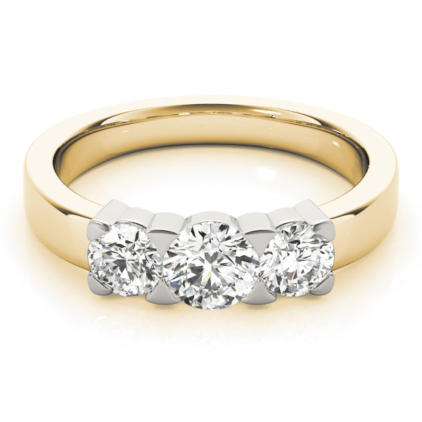18K Yellow Gold 1 ct Diamond Three-Stone Engagement Ring