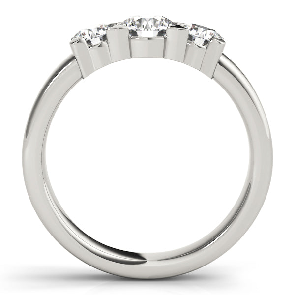 18K White Gold 1 ct Diamond Three-Stone Engagement Ring