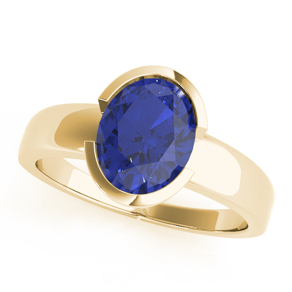 14K Yellow Gold Oval Diamond Statement Ring