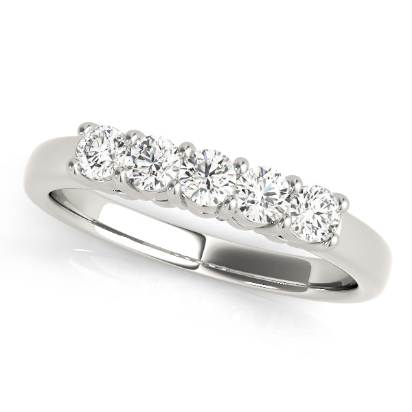 5-Stone Round Diamond Wedding Band