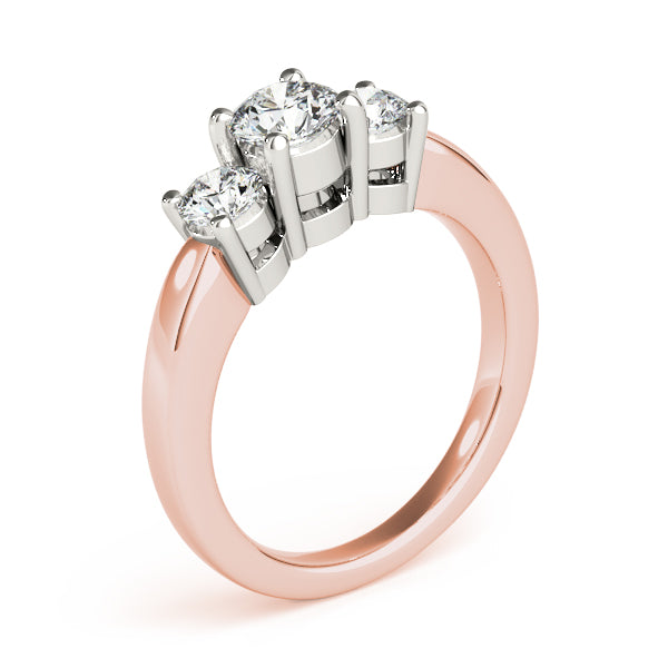 Rose Gold 1/2 CT Diamond Three-Stone Engagement Ring