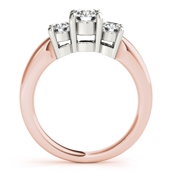 Rose Gold 2 ct Diamond Three-Stone Engagement Ring