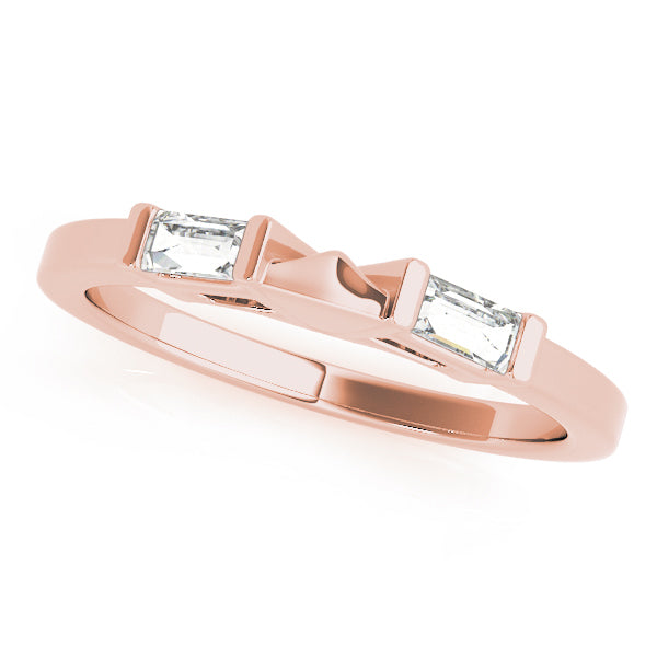 14K Rose Gold Baguette Diamond Wedding Ring