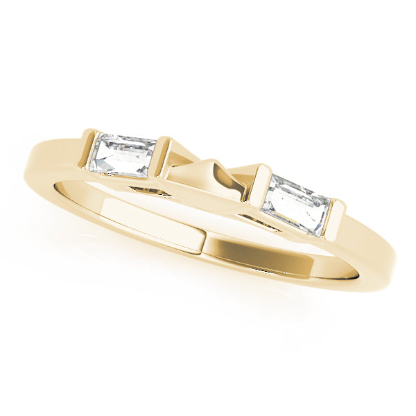 18K Yellow Gold Diamond Wedding Band, Baguette Cut