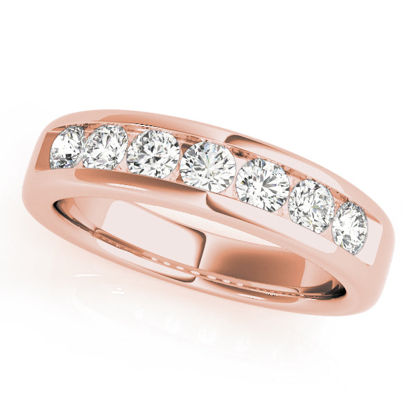 18K Rose Gold 1 ct tw Diamond Wedding Ring