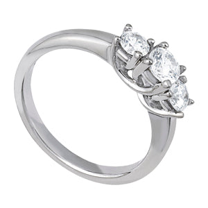 Platinum 1 CT Diamond Three-Stone Engagement Ring