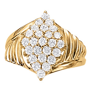 14K White Gold Multi-Diamond Fashion Ring