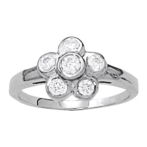 14K White Gold Round Diamond Fashion Ring