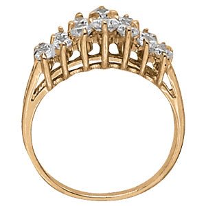 18K White Gold Round Diamond Fashion Ring