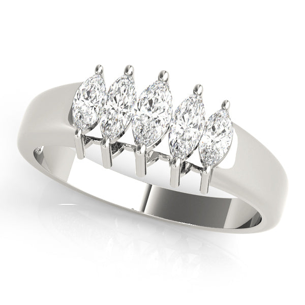 18K White Gold Marquise Diamond Wedding Ring