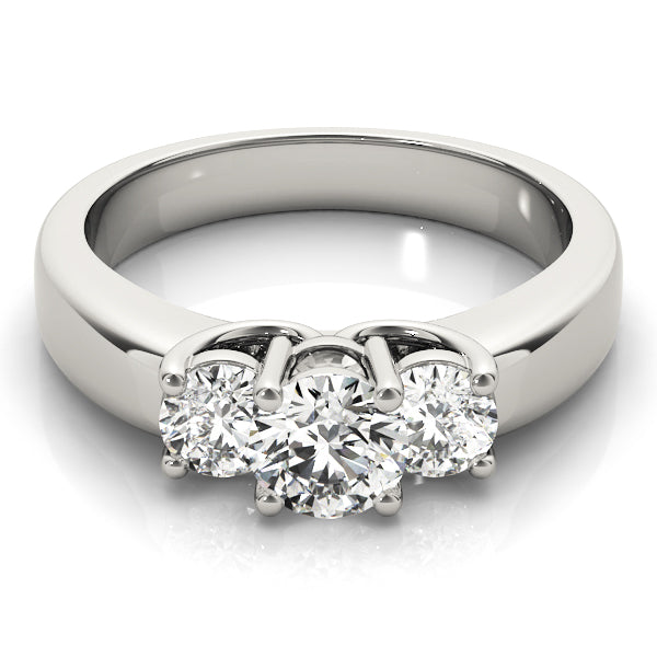 14K White Gold 1 CT Round Diamond Engagement Ring