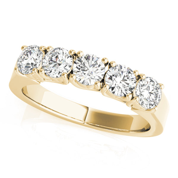 14K Yellow Gold 5-Stone Diamond Wedding Ring