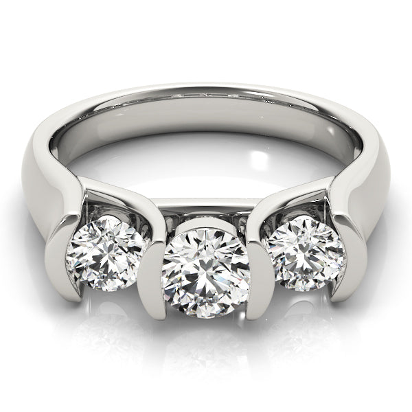 Platinum 1 CT Diamond Three-Stone Engagement Ring